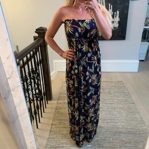 Juicy Couture Strapless Tropical Print Maxi, Small